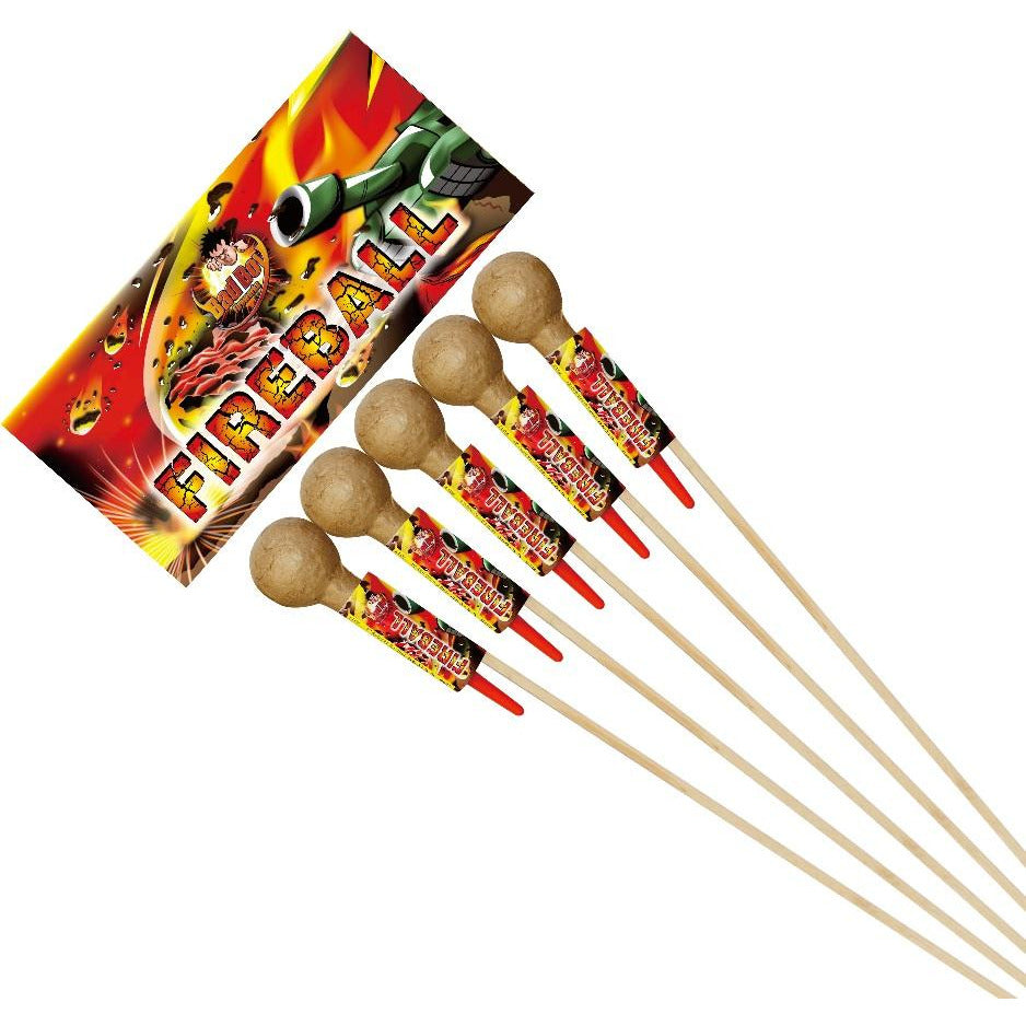 1.3G FIREBALL ROCKETS - 5 PK-Rockets-Atomic Fireworks Bradford