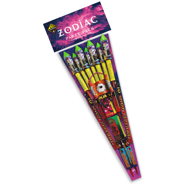 ZODIAC PARTY PACK - 16 Fireworks-Selection Boxes-Atomic Fireworks Bradford